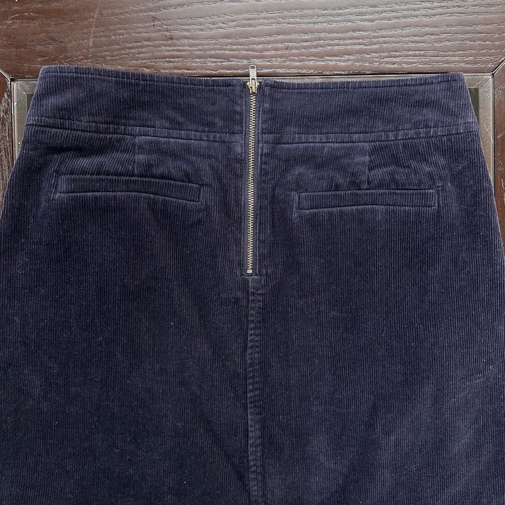 *LOFT* Petite Dark Blue Corduroy Skirt w/ Pockets Size 0P - Picture 4 of 7
